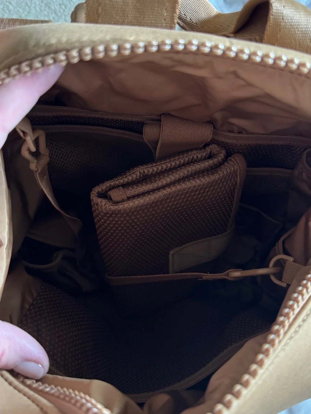 Dagne Dover Tan Backpack with Dual Front Zips